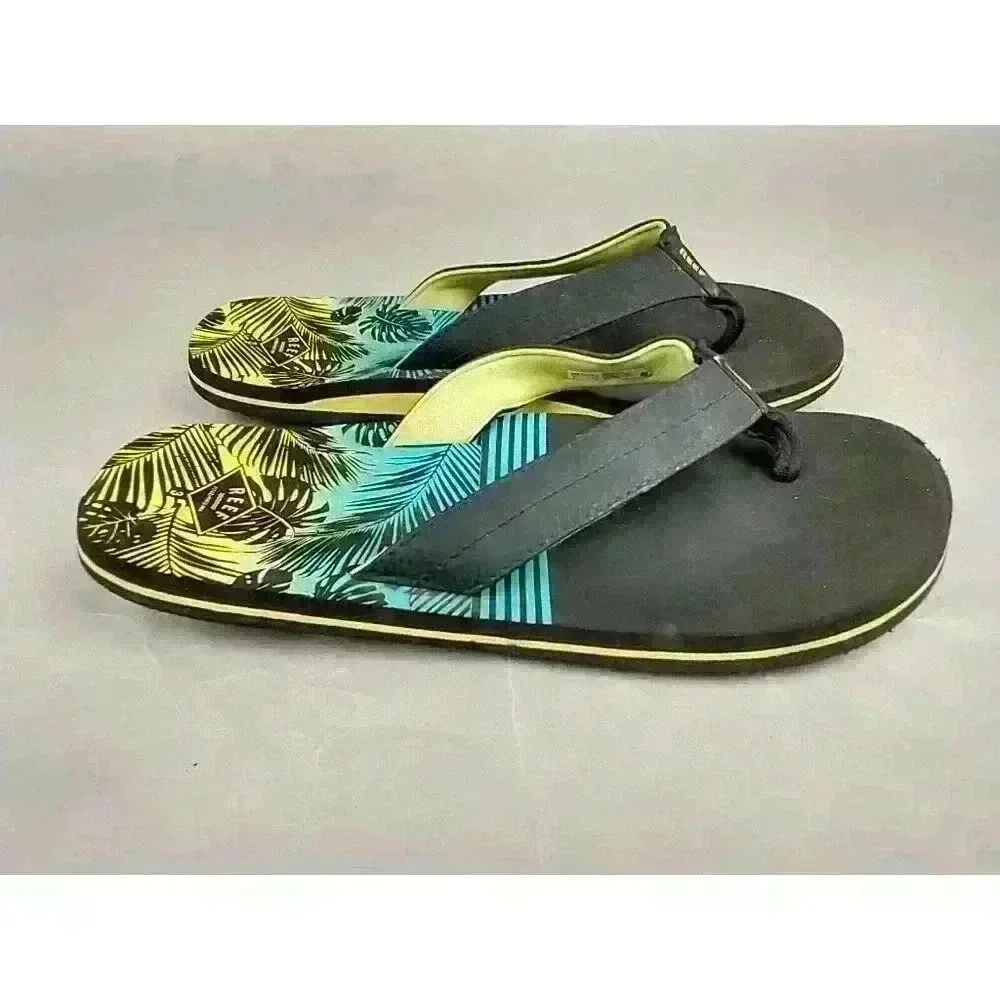Reef Boys Kids Pool Beach Flip Flops Thongs Sandals‎ Blue Aqua Green 3 US